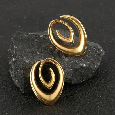 2PCS Spiral Simple Saddle Plugs Hangers Tunnels Gauges For Stretched Lobe Ear Piercing Women Body Jewelry Dilations