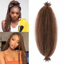 FULCRUM 12/18/24/30 pulgadas Extensiones de cabello sintético Afro Twist Kinky Marley Twist Crochet Braiding para mujeres, cabello pre-separado y elástico - Multicolor - Ver 12