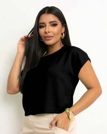 Basic Cropped Modeling With Perfect Fit Factory Price Get Yours Now - Black - View 3