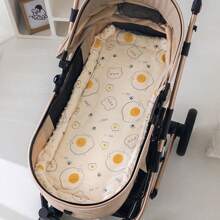 1pc Baby Stroller Plush Warm Cushion, Cartoon Printed Soft & Comfortable Clean Pad, Fur Lining Stroller & Car Seat Pad, Suitable For All Seasons