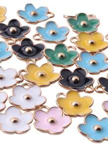 20 pièces Pendentifs de breloque à fleurs 3D stylisés en alliage de zinc gravé, pour collier, bracelet, boucle d'oreille, accessoires de bijouterie DIY