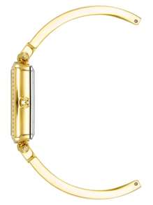 Anne Klein Women's Crystal Accented Bangle Watch and Bracelet Set with Black Glossy Crystal Dial Ladies Quartz Bracelet Elegant Female Gift Watch,AK/3898BKST - 黑色 - 查看 9