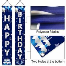 Decorazione appendi porta "Buon compleanno" blu argento per uomo, forniture per feste di compleanno, per 16°, 18°, 21°, 30°, 40°, 50°, 60° compleanno, decorazione da interno ed esterno