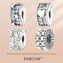 PARCOM Décoration en perles avec placage argent,série de pendentifs papillon DIY, convient comme accessoires pour bracelets et colliers, cadeau de bijoux parfait pour l'anniversaire d'amis, les fêtes