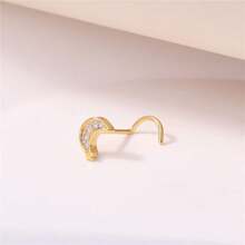 1 件 S 形鼻钉、微型锆石星月鼻环、小众个人穿孔首饰 - 彩色 - 查看 3