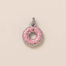 1pc Stainless Steel Plated Gold Drip Paint Multi-Element Pendant Necklace, Christmas Tree, Donut, Football, Roller Skate Charms, Suitable For DIY Necklace And Bracelet