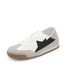 Boys Girls Sneakers Retro Slip-On Lace Up Classic Casual Tennis Lightweight Breathable Walking Shoes For Little/Big Kid - 白色 - 查看 6