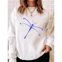 Decorated Bodywear Fashion Printed Dragoy White Ins Hoodie Sweatshirt Sweatshirts Streetwear Women ClothesN - 白色 - 查看 1