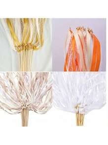 10/30 件蕾丝丝带婚礼魔杖棒香槟丝带飘带派对飘带带铃铛丝绸仙女棒魔杖适用于婚礼、派对、节日庆典、活动