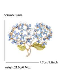 Fashionable Double-Headed Hydrangea Brooch For Women Flower Brooch Plant Pin Dress Suit Pin Accessories Party Banquet Gift - Hydrangea - View 10