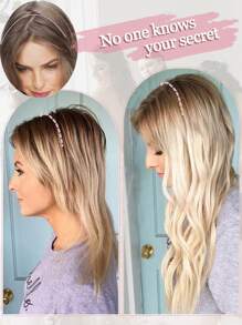 Invisible Wire Hair Extensions Bleach Blonde Hair Extension Natural Wavy Hair Pieces For Women Synthetic Hair Extensions Clip In Hairpiece