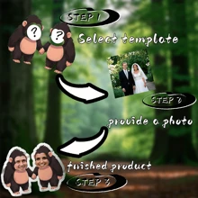 Customizable Cartoon Gorilla Face Pillow, Personalized Photo Pillow, DIY Customized Cushion, Unique And Cute Gift For Mom/Her/Girlfriend/Wife/Family/Friends, Suitable For Anniversaries, Valentine's Day, Mother's Day, Birthdays, Graduation Ceremonies, Weddings, Christmas, Home Decor, Suitable For Sofas, Beds, Cars, Tea Rooms, Bedrooms, Living Rooms Decoration - Template 1 - View 3