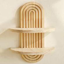 1pc Simia Wall Mounted Bookshelf/Wall Storage Rack/Boho Style Display Rack/Pine Hanging Rack Room Decors Garden Decor Wedding Decor Home Decors