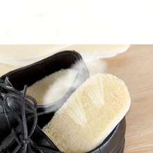 3 双羊毛秋冬季鞋垫保暖、抓绒、加厚、可剪裁，男女皆宜 - 黃色 - 查看 4