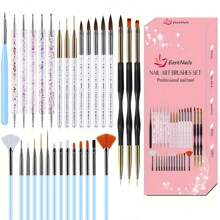 31pcs Professional Nail Art Brush Set - 3D Builder Gel Brush, Acrylic Drawing Pen, Salon-Quality Design Tools For Home Manicure And Salon Use