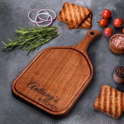 1 pièce Planche à découper de cuisine en bois asymétrique sur mesure, planche à découper en ébène, plateau de cuisson à pizza, cadeau de fiançailles, cadeau de mariage, cadeau de pendaison de crémaillère