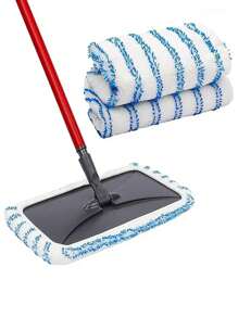 Mop cloth 1/2/4pcs 15"X8" Suitable For O-Cedar Flat Mop, Dry & Wet Dual-Use Mop Refill Pads, Super Microfiber Mop Replacement Pad, Cleaning Accessories - Blue and White - View 9