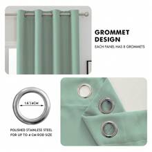 Ystyle Curtains Set Of 2, Thermal Curtain Cold Protection, Outdoor Curtain Weatherproof With Eyelets, Blackout Curtain, Opaque Curtains, Curtains Living Room, Thermal Curtain Heat Protection - màu xanh lá - Xem 6