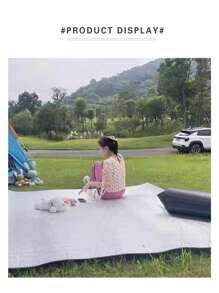 1 pieza Colchoneta de camping a prueba de humedad, lona para tienda de campaña gruesa con lámina de aluminio de doble cara, impermeable, manta de picnic