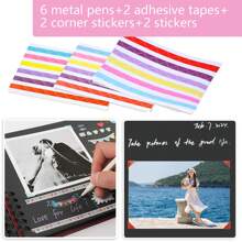 Sammelalbum-Album mit verschiedenem Zubehör, Schwarz- und Weißkarton-Fotoalbum, Schleifenversiegelung, DIY-Graffiti-Notizbuch, geeignet als Geschenk für Abschluss, Jahrestag, Hochzeit, Weihnachten, Halloween, Schulanfang, Schulmaterial