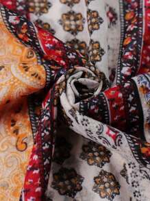 1pc Spring/Autumn Floral Print Tassel Edge Scarf/Shawl - Multicolor - View 3