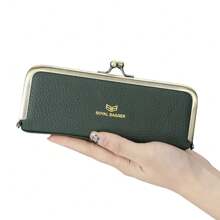 Royal Bagger Genuine Leather Fashion Glasses Case - RFID Blocking, Fashion Pencil Bag With Kiss Lock, Coin Purse For Women - 粉色 - 查看 9