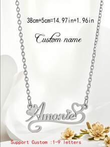 Naamketting met hart, ketting met naam voor koppels, sieraden voor moeders, gepersonaliseerd cadeau, cadeau voor haar, verjaardagscadeau eenvoudig doe-het-zelf cadeau met aangepaste naam, luxe aanpasbare naam goudkleurige modieuze charmante ketting,