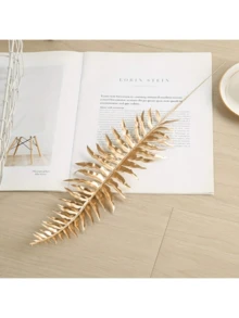 10pcs Golden Leaf Artificial Flowers - Perfect For Dining Room Bedroom Home Decor Valentine's Day