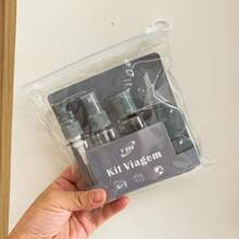8 Piece Travel Bottle Kit For Easy Carrying Of Cosmetics At Home And On The Go - Cinza Or Preto Aleatório - View 6