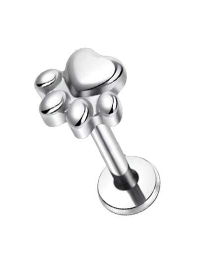 1pc Stainless Steel Cat Claw Earstud, Nose Stud, Lip Stud, Body Piercing Jewelry