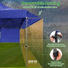 tooluck 10x30 Pop Up Canopy Tent With Awning Heavy Duty Canopy Gazebo Pavilion UPF 50+ All Season Wind Waterproof Commercial Outdoor Street Vendors Party Tents For Parties Canopy With Roller Bag - Màu xanh hải quân - Xem 5