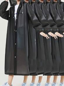 1/2 件男式女式纯色防水长袖连帽雨衣，防风、防水、快干，非常适合骑行和户外探险，可折叠、便携，适合户外徒步旅行钓鱼登山，适合骑行和户外探险 - 可折叠、便携、加厚设计 - 休闲风格旅行配件