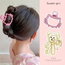 Sanrio (Authorized) Sanrio KT Cat Pink Alloy Hair Clip - Cute Cartoon Hollow Design, Sweet And Cute Girl Hair Claw, Perfect Birthday Gift, Cat Enthusiast Gift, Suitable For Christmas Gift