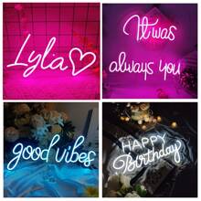 Custom Neon Signs, Neon Name Sign For Home Wall Decor Custom 1low/2low Neon Sign Personalized Holiday Gifts LED Sign Custom Neon Lights For Wedding Birthday Party Light, Christmas Decoration Gift Power By USB/Battery Packs