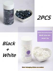 85g Colorful Pearl Sugar Colorful Sugar Beads Muffins Cup Cake Cookies Dessert Baking Decoration Sugar Beads Cake Decoration Ornaments DIY Decorative Beads Christmas Gift (Some Accessories Are Sent Randomly)