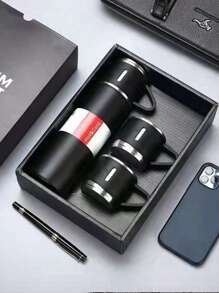 3 chiếc/1 bộ cốc giữ nhiệt bằng thép không gỉ, có hộp quà tặng, bình nước cách nhiệt chống rò rỉ hai lớp, giữ đồ uống nóng và lạnh trong nhiều giờ, thích hợp cho đạp xe, du lịch ba lô, văn phòng hoặc ô tô, trường học, tiệc tùng, cắm trại - Nhiều màu - Xem 10