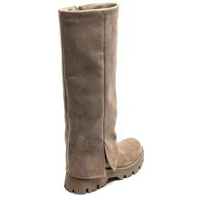 Fancy High Boots With Notched Sole And Pleated Upper - Khaki - View 7