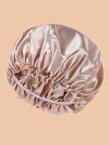 Breathable Silky Bonnet For Women Hair Care, Reusable Silky Hair Wrap For Sleeping With Elastic Stay On Head, Solid Color Shower Cap Sleep Cap - Bathroom Accessories