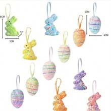 Easter Eggs Decoration, Easter Bunny Decor, Farm Easter Decorations, Shiny Rural Carrots & Eggs Ornaments