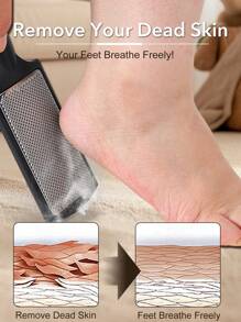 ANDVICTORY 1 件装足部清洁器脚锉脚锉硬皮老茧去除器不锈钢脚磨器足部护理修脚工具 - 黑色 - 查看 3