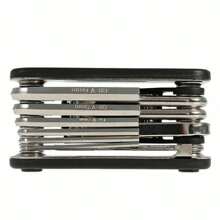 ROCKBROS 自行车维修组合工具多功能折叠套装黑色自行车多功能工具16合1折叠维修套装黑色