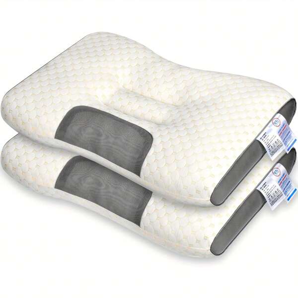 2pcs Nackenkissen, ergonomisches Nackenkissen, Standard-Sofakissen für Nacken- und Schultermassage, orthopädisches Kissen für Seitenschläfer, Rückenschläfer und Bauchschläfer