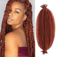 FULCRUM 12/18/24/30 pulgadas Extensiones de cabello sintético Afro Twist Kinky Marley Twist Crochet Braiding para mujeres, cabello pre-separado y elástico - Multicolor - Ver 8