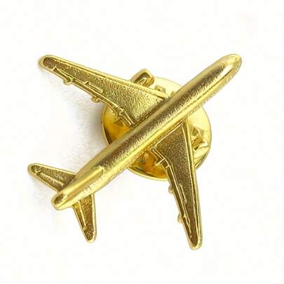 Retro Aircraft Brooch, Stylish Airplane Lapel Pin For Parties, Sports-Themed, Christmas Holiday Alloy Badge, Suitable For All Seasons, Perfect For Daily Wear And Party Occasions, Unique Metal Pin Accessory