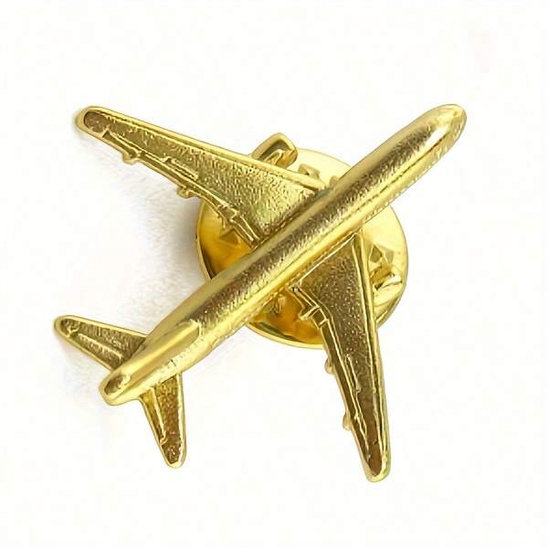 Retro vliegtuig broche, stijlvolle vliegtuig revers pin voor feesten, sport thema, kerstvakantie legering badge, geschikt voor alle seizoenen, perfect voor dagelijks gebruik en feestgelegenheden, unieke metalen pin accessoire