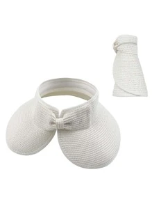 1pc Women's Sun Hat Bucket Hat With Hollow Out Weaved Brim, Suitable For Daily Wear - Multicolor - View 7