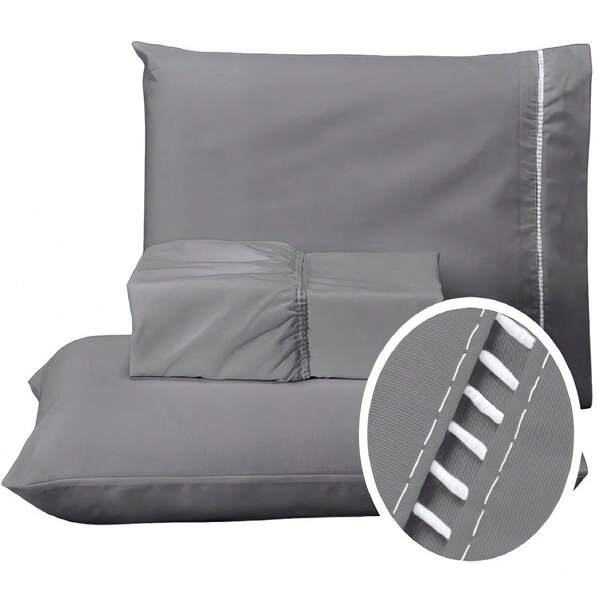 Jogo de Lençol 400 Fios Com Elástico Cama Box Solteiro Casal Queen King