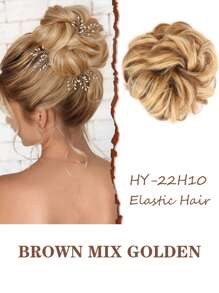 凌乱波浪发髻假发，合成发髻马尾辫接发黑色棕色金色红色发髻发片，适合女士弹性发髻 - 彩色 - 查看 26