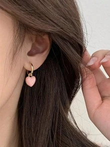 2 件双面泪珠心形耳环适合女性，日常佩戴，约会，度假，婚礼，女性日常佩戴，各种节日礼物，毕业礼物，学生礼物，返校礼物，教师礼物