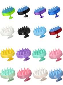 4Pcs Scalp Massage Brush, Wheat Straw Hair Washing Tool, Silicon Hair Brush, Massage & Cleansing Scalp Brush, Scalp Exfoliating Scrub, Dandruff Removal Tool, Suitable For Both Men And Women - Multicolor - View 11